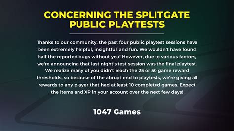An announcement concerning public playtests: : r/Splitgate