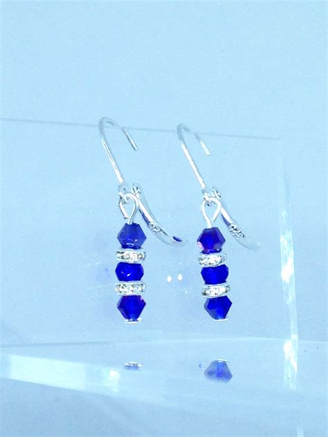 Boucles D Oreilles Bleues Nuit Minimalistes Brillantes Boucles De