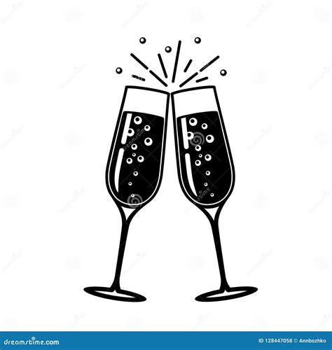 Champagne Glass Vector Icon Stock Vector Illustration Of Beverages