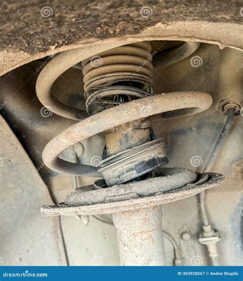 Damaged Boot On A Car Shock Absorber Stock Image Image Of Replacement