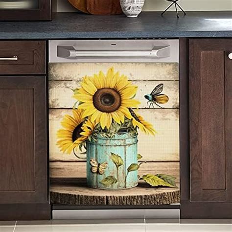 Amazon Farmhouse Sunflower Bucket Magnet Sticker Dishwasher Cover