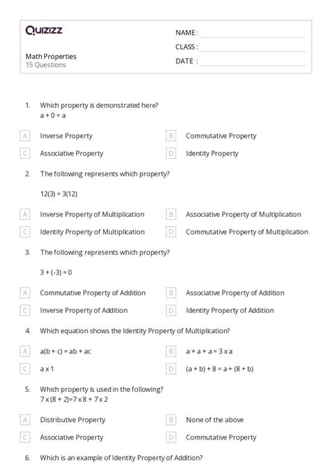 50 Distributive Property Of Multiplication Worksheets For 8th Grade On