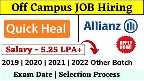 Quick Heal Allianz Off Campus Drive Salary