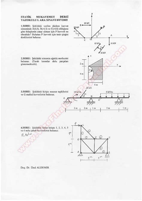 Statik Dersi Vize Sorular Vize Ve Final Sorular Payla M Hot Sex