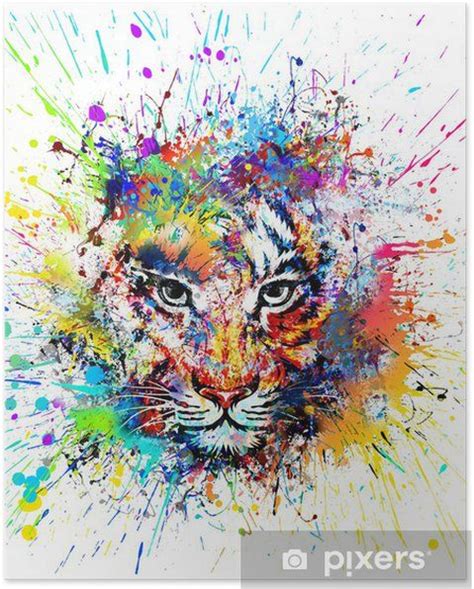 Poster Fond Clair Avec Le Tigre PIXERS FR Art Tigre Comment