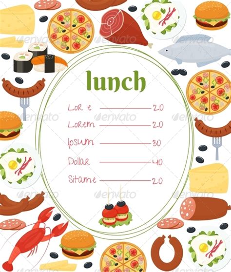 FREE 13+ Sample Lunch Menu Templates in PDF | PSD