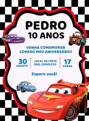 Invitación de cumpleaños de Mcqueen Cars Un increíble editor en línea