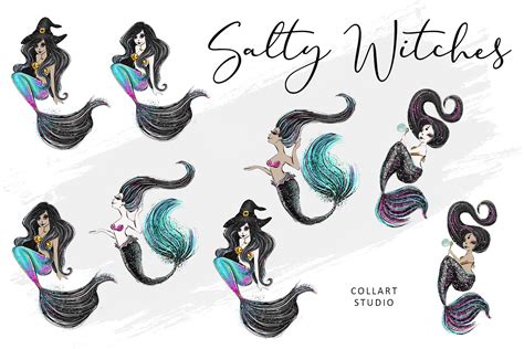 Halloween Mermaids Witch Illustration Graphic By Collartstudio