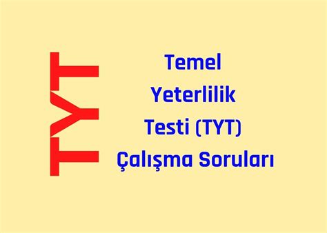 Temel Yeterlilik Testi Tyt Al Ma Sorular Mesut Hayat T Rk E