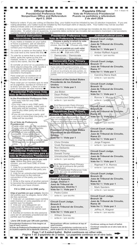 Notice Of Spring Election And Presidential Preference Vote And Sample