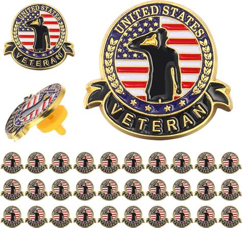 Amazon.com: Yinkin 30 Pcs Veteran Day Label Pins Patriotic American ...