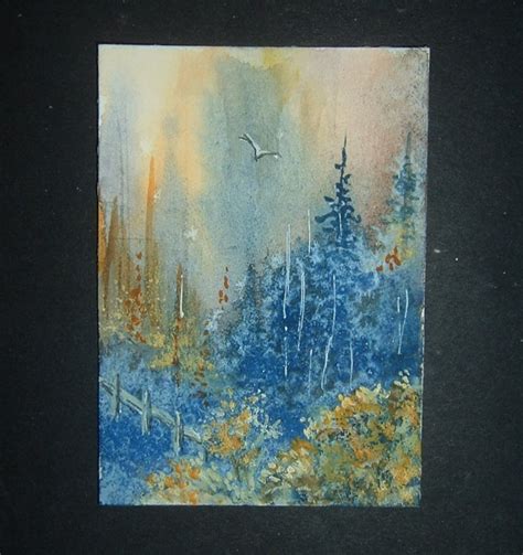 Watercolour Landscape Aceo Art Painting Ref 382 Folksy