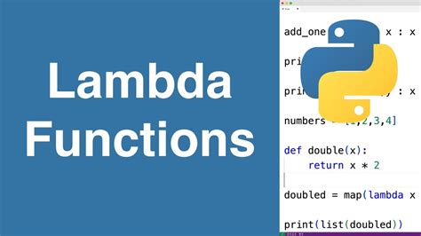 Lambda Functions Python Tutorial Youtube