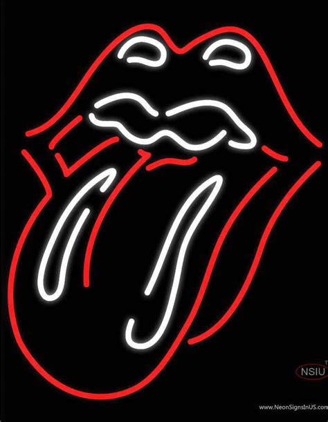 Custom Rolling Stones Lips And Tongue Logo Handmade Art Neon Sign