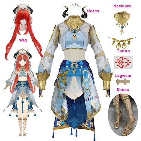 Game Genshin Impact Nilou Cosplay Costume Nilou Genshin Impact Cosplay Wig Shoes Sexy Dress