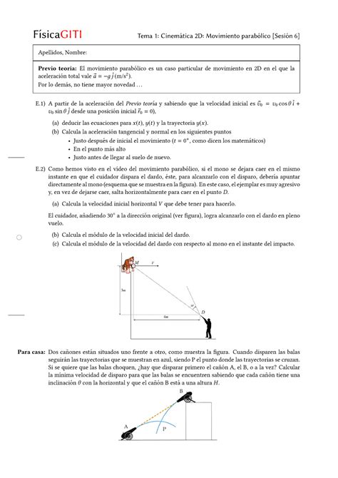 Sesion 6 parabolico solucion F ısicaGITI Tema 1 Cinematica 2D