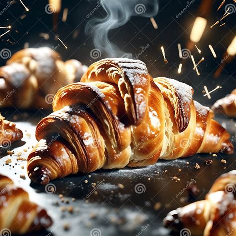 Delicious French Croissant Is A Flaky Buttery Pastry With A Golden