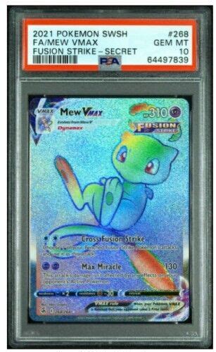 Pokemon Rainbow Mew Vmax Gold Foil Fan Art Card Values Mavin