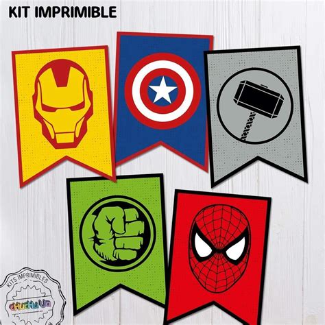 Kit Imprimible Cumpleaños Personalizado Avengers