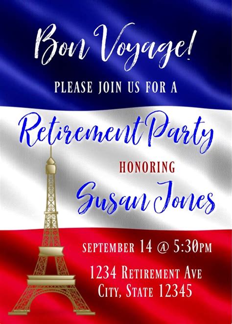 Bon Voyage Retirement Party Invitation Etsy