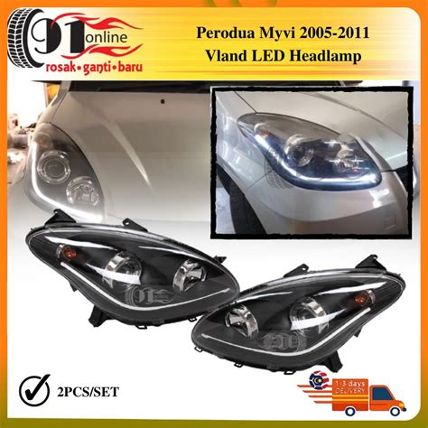 Vland Perodua Myvi Projector Headlamp Head Lamp Light With