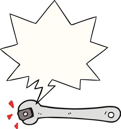 Cartoon Spanner Turning Nut And Speech Bubble 10473556 Vector Art At