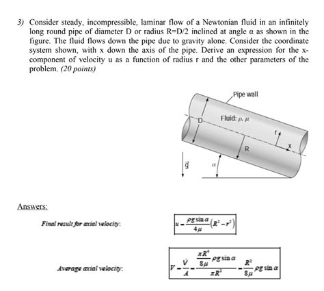 3 Consider Steady Incompressible Laminar Flow Of A Newtonian Fluid