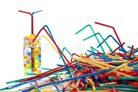 Spiral Color Plastic Straws Stock Photo Image Of Pipe Transparent