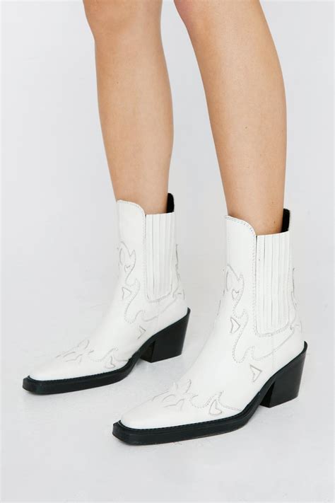 Leather Ankle Cowboy Boots Nasty Gal