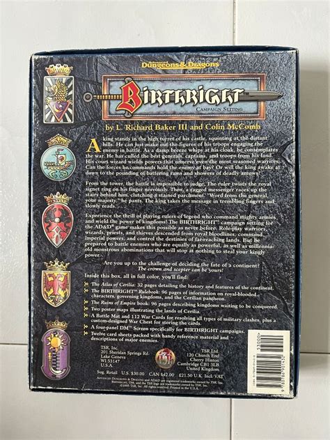 Very Rare Dungeon Dragon Ad D Birthright Campaign Setting Boxed Set