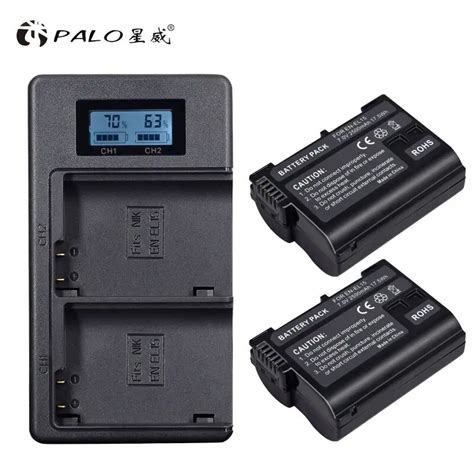 Bater A De 2500mAh EN EL15C EL15C EN EL15 Cargador Dual LCD Para C Mara