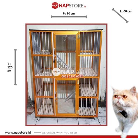 Jual Kandang Kucing Alumunium Gold Emas Lantai Kamar Nap Store