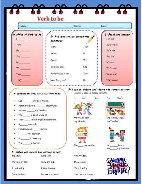 The Verb To Be Interactive Worksheet