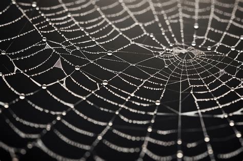 Premium Photo Spider Web With Dew Drops Generative Ai