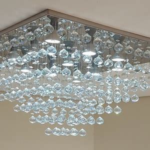 Lustre De Cristal Para Sala Hall Cm De Altura Base De Inox