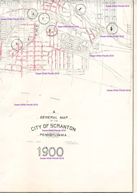 1900 General Map Of Scranton Pa