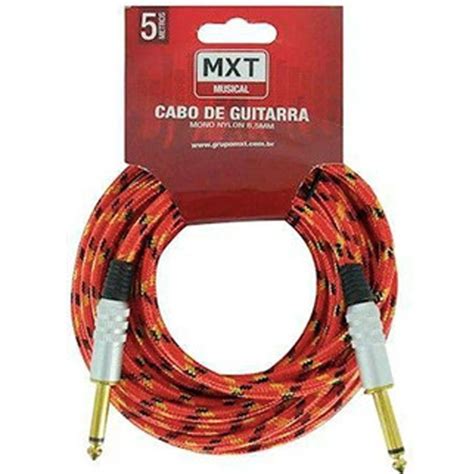 Cabo De Udio Mxt P Mono M Em Tecido Para Guitarra Viol O Baixo