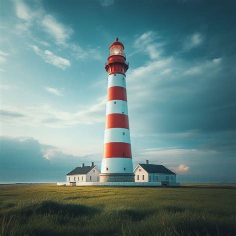 Premium Photo Westerheversand Lighthouse In The Grass Field