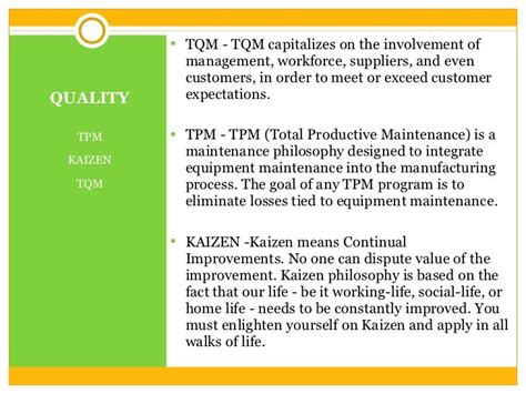 Tqm Tpm Kaizen