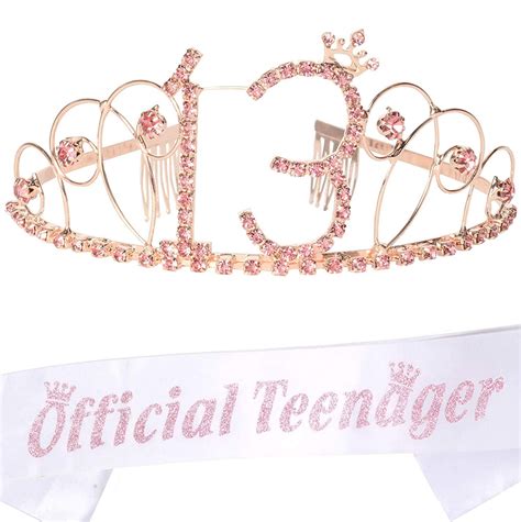 Meant Tobe Basic Th Birthday Sash And Tiara Set Glitter Sash