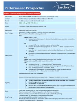 Fillable Online Archerygb World Championships Selection Shoot Entry