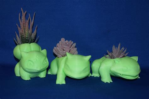 Bulbasaur Ivysaur And Venusaur Pokemon Flower Succulent Pot Etsy Bulbasaur Succulent Pots