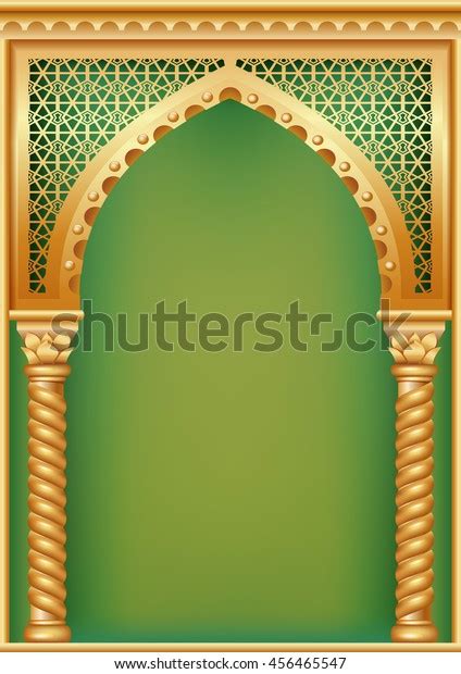 Arch Gold Oriental Style Arabic Traditional Stock Vector Royalty Free