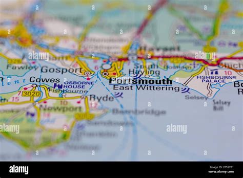 Portsmouth Shown On A Geography Map Or Road Map Stock Photo Alamy