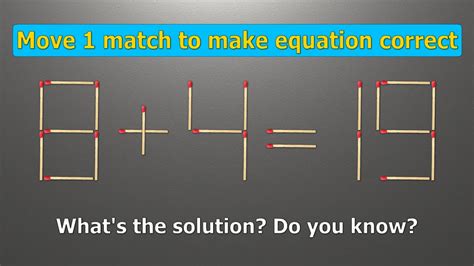 Fix The Equation By Moving Stick Math Puzzle Move Match