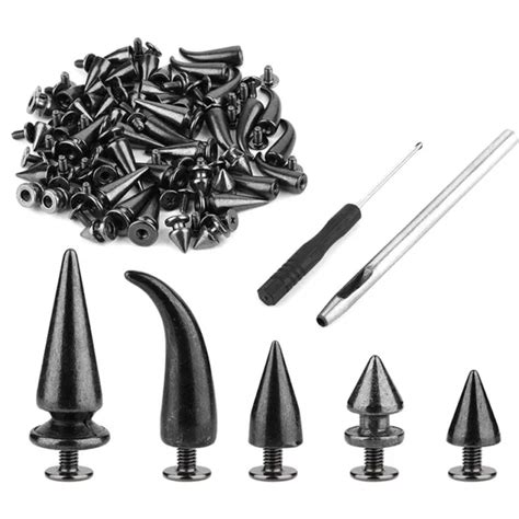 Sets Mixed Shape Cone Spikes Studs Rivet Kit For Punk Clothing