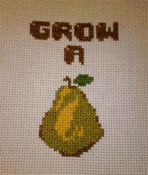 Grow A Pear Cross Stitch Art Cross Stitch On Cut Out Keep