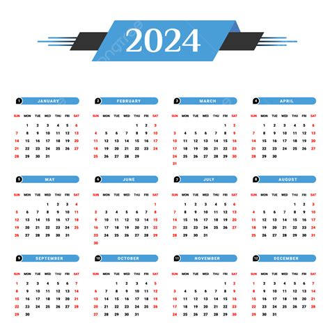 Kalender Biru Langit Dan Hitam Dengan Desain Geometris Yang Unik