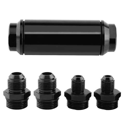 AN6 8 10 ALUMINIUM FUEL FILTER BLACK Avcon Group Racing Accessories