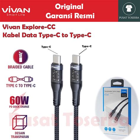 Jual Kabel Data Vivan Explorer Cc Type C To Type C A W Cm Quick